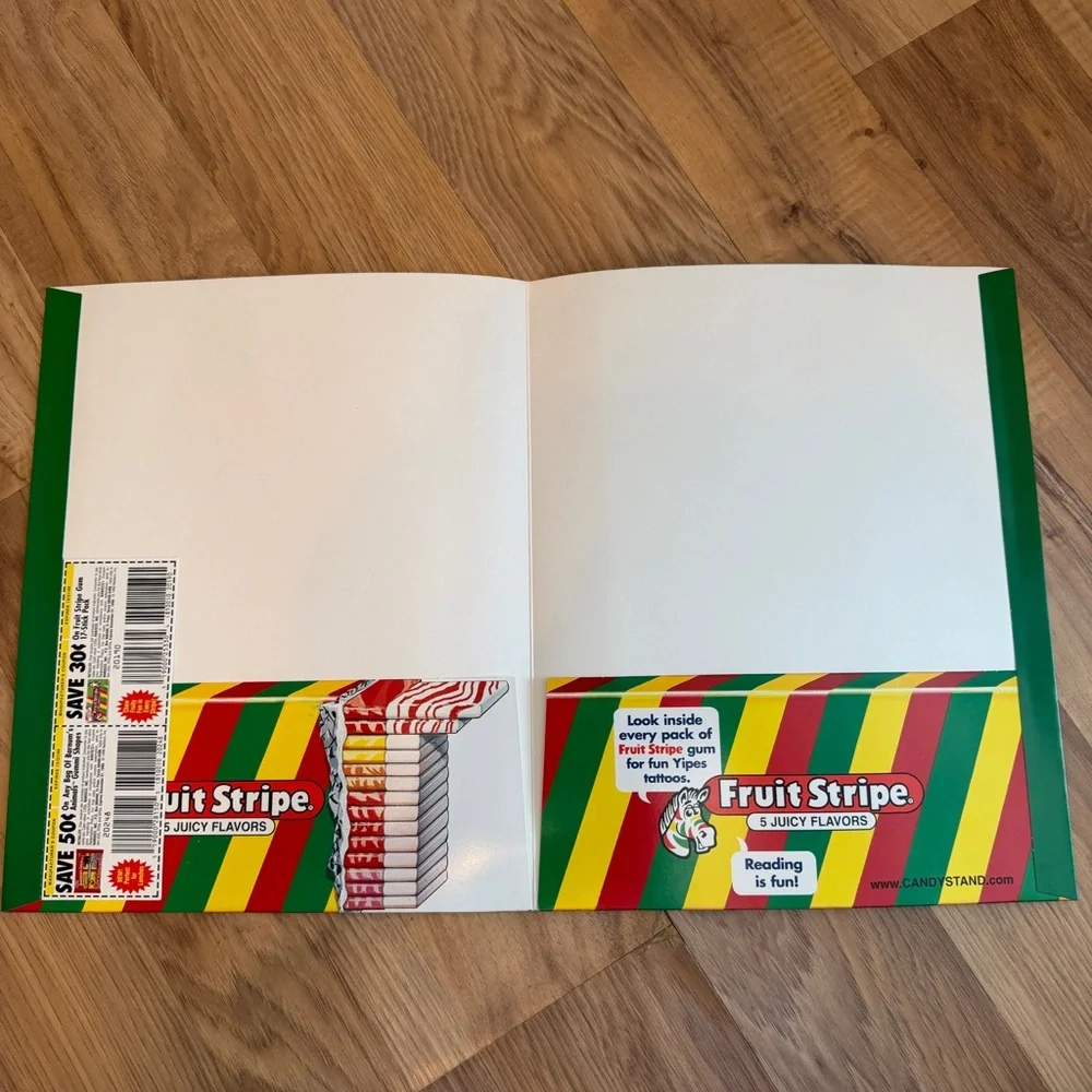 Lot Of 3 Vintage 1998 Fruit Stripe Gum Animal Adventure School Folders 2 sided